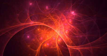 3D manual rendering abstract fractal light background