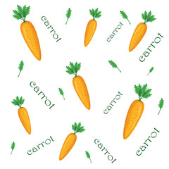 pattern with big and small carrot leaf light green carrot pattern yellow green orange illustration eps 10