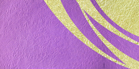 金色と薄紫の和紙の背景（波型模様）（合成画像）