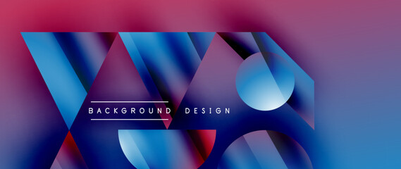 Captivating abstract backdrop composed of interlocking triangles and circles, forming an intriguing dance of shapes and patterns that exude both elegance and modernity