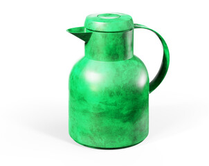 Stylish insulated plastic electric white kettle. 3d illustration, 3d rendering