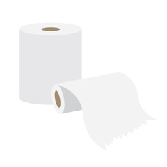 二つのトイレットペーパーのベクターイラスト 