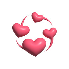 3d red heart isolated on PNG transparent background. red hearts, red hearts icon