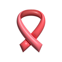 3d Aids awareness ribbon, 3d red ribbon, 3d icon, breast cancer awareness ribbon