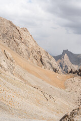 A herd of sheep in the mountains of Tajikistan