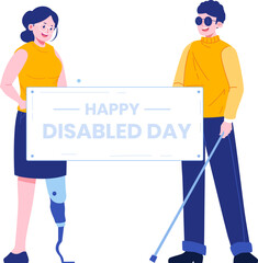 Fototapeta na wymiar Disabilities Character Illustration
