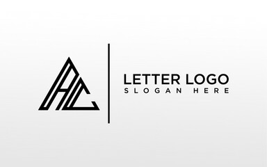initial AC abstract geometric logo template vector illustration and business card design