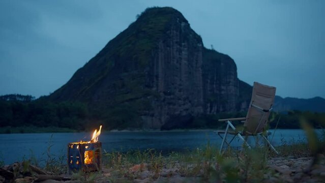 camping in the mountains