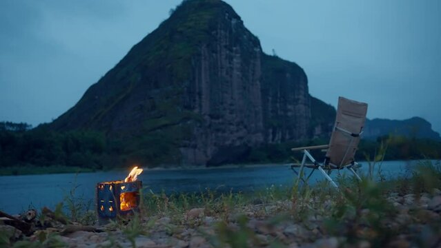 camping in the mountains