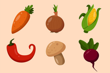 Set Collection of Vegetable Element