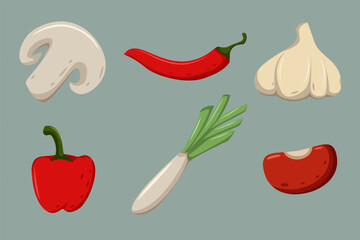 Set Collection of Vegetable Element