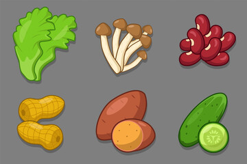 Set Collection of Vegetable Element