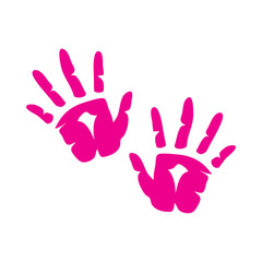 handprint paint colors pink