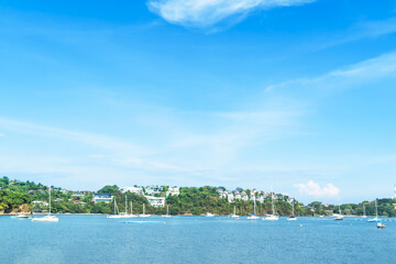 Cloudy Blue sky at sunset. Gradient color. Sky texture, abstract nature background in Patong Phuket Thailand