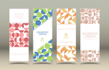 A set of cover, booklet or brochure design templates. The idea of an individual geometric style of interior decoration and creative design. A variant of the corporate corporate identity.