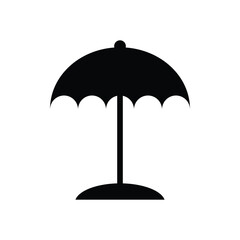 Umbrella beach icon silhouette design template isolated