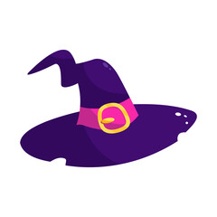 Witch Hat in Flat Style