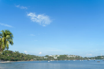 Cloudy Blue sky at sunset. Gradient color. Sky texture, abstract nature background in Patong Phuket Thailand