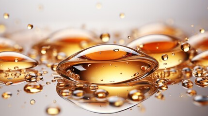 OIL SPLASH. OIL DROP OR GOLD DROP ON WHITE BACKGROUND
