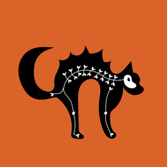 Cat skeleton Halloween