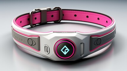 GPS-enabled smart pet collar, allowing you to effortlessly track your pet's location, set boundaries, and receive notifications. Generated by AI.