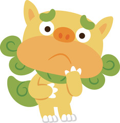 困り顔の沖縄のシーサー