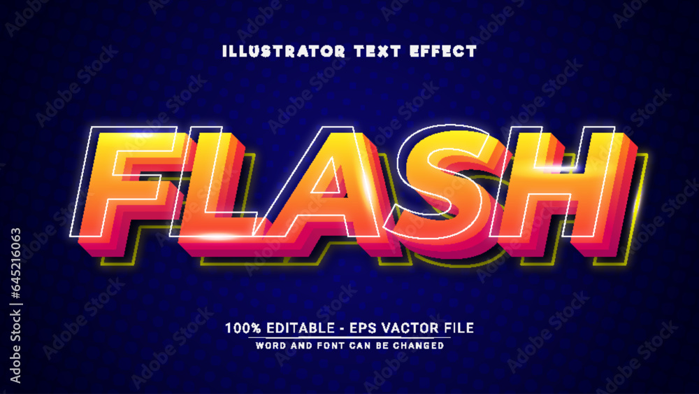 Poster flash premium 3d text effect - fire 3d text effect