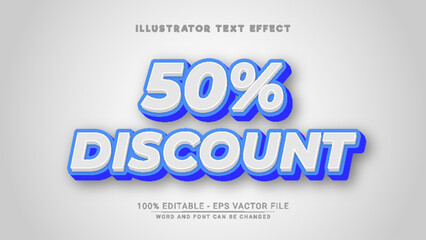 50% Discount Premium 3D Text Effect - Discount Text Effect and Background