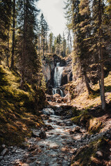 Waterfalls of Gores de Federa, Cortina D'Ampezzo, Italy