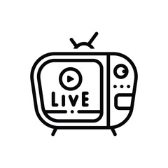 Naklejka premium Black line icon for live 