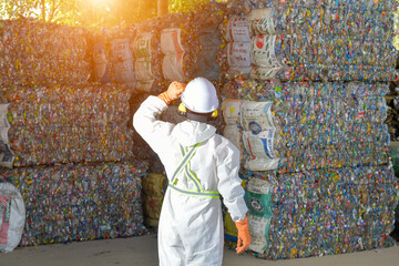 man working in a recycling factory