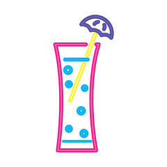 neon cocktail pink glass