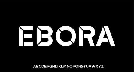 ebora modern futuristic modern geometric font	
