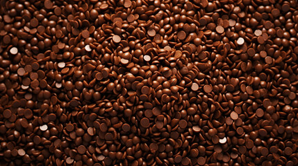 Chocolate sprinkles background. Sweet cocoa flakes. Generative AI