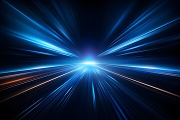 Obraz premium Technology big data futuristic background. Digital high speed connection blue light.