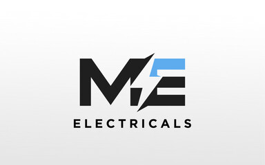 ME Initial logo concept with electric template vector