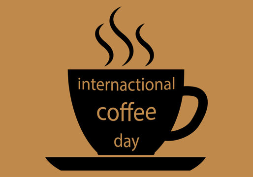 Día internacional del café. Taza de café caliente