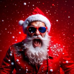 Crazy Santa Claus in sunglasses © Mystery