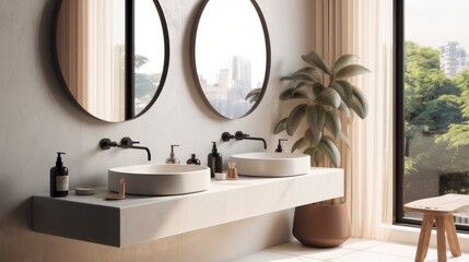 Wash basin in modern Bathroom.