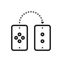 Black line icon for shared  