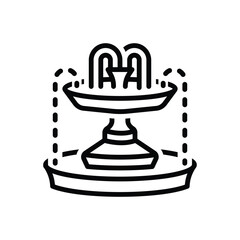Black line icon for fountain 