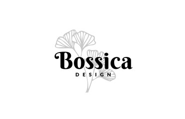 Floral logo element Botanical Hand Drawn Logo with Wild Flower and Leaves. Logo for spa and beauty salon, boutique, organic shop, wedding, floral designer, interior, photography, cosmetic