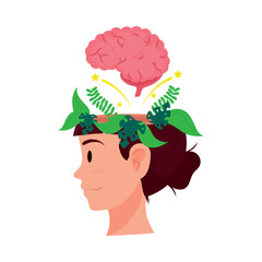 profile brain illustration