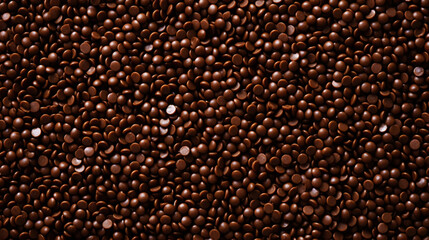 Chocolate sprinkles background. Sweet cocoa flakes. Generative AI