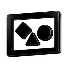 This is a beautifully designed 3D abstract icon with a beautiful metallic texture.