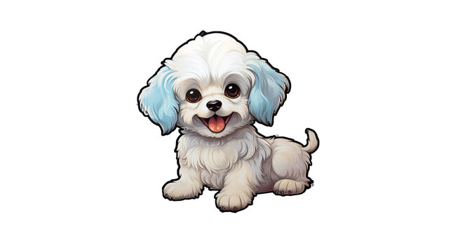 Funny stickers for toy dogs. PNG with transparent background.