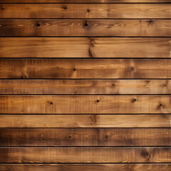 Fototapeta na wymiar Medium brown wood texture background viewed from above. The wooden planks are stacked horizontally and have a worn look. This surface would be great as design element for a wall, floor. generative ai.