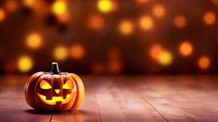 ハロウィンのかぼちゃ、余白・コピースペースのあるかわいい背景 © tota
