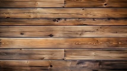 Naklejka premium Old brown rustic dark grunge wooden timber wall or floor or table texture - wood background banner. generative ai.