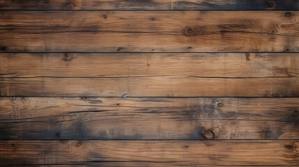 Obraz na płótnie Canvas Old brown rustic dark grunge wooden timber wall or floor or table texture - wood background banner. generative ai.